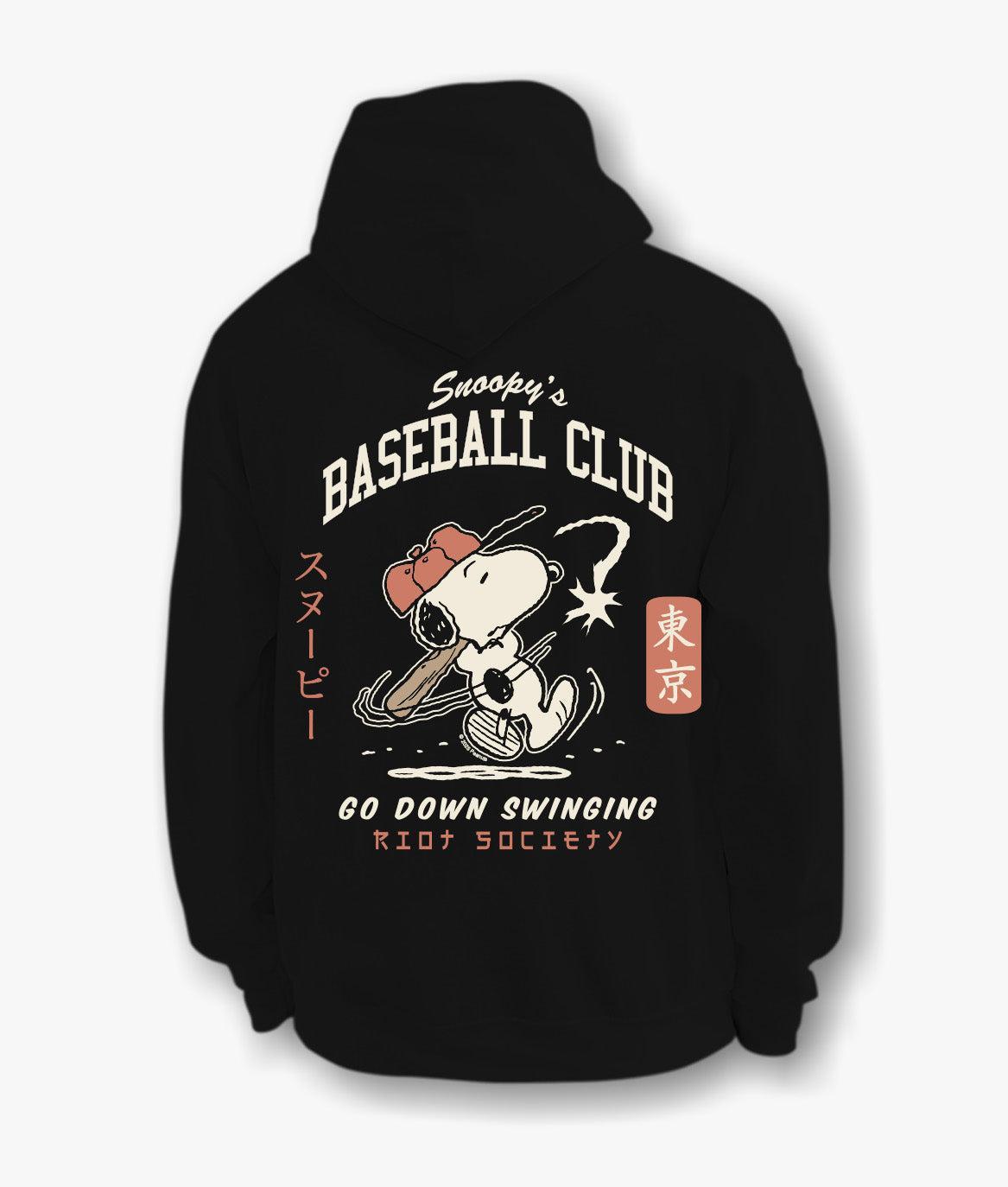Peanuts Snoopy's Baseball Club Kids Hoodie - Black – Riot Society