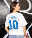 Los Angeles Hibiscus Puff Boyfriend Tee - - Riot Society
