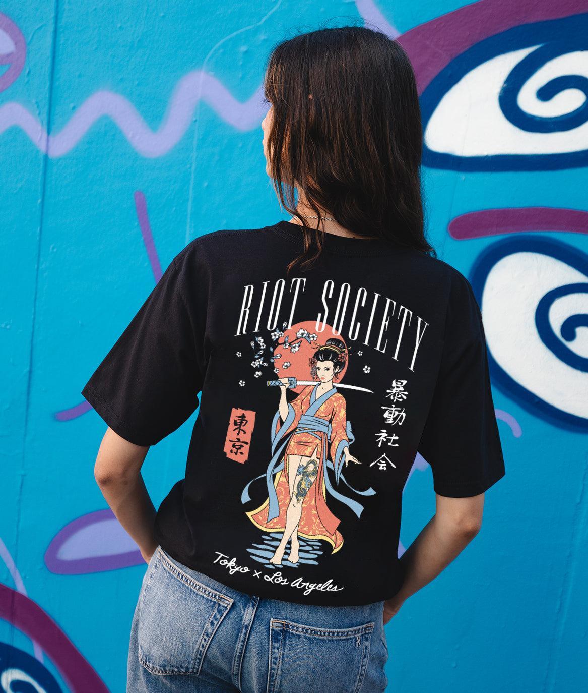 Geisha Samurai Katana Womens Tee - - Riot Society