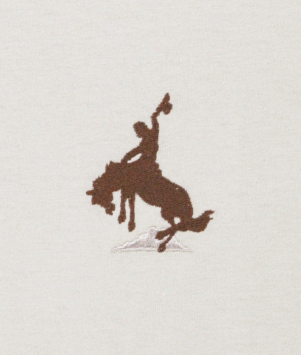 Bucking Bronco Cowboy Embroidered Mens T-Shirt - - Riot Society