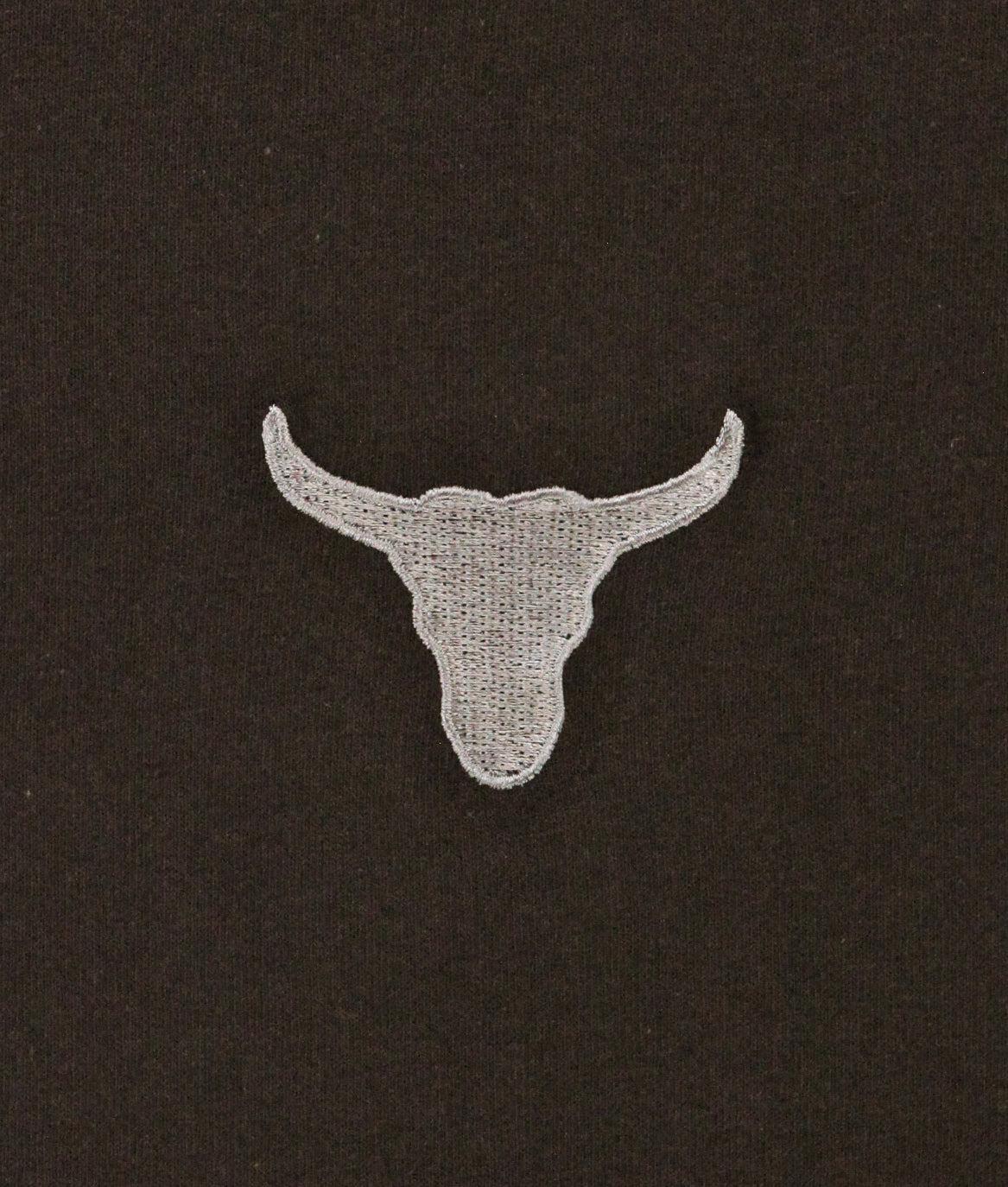 Bull Skull Embroidered Mens T-Shirt - - Riot Society