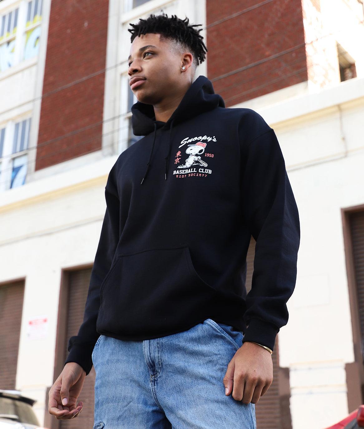 Peanuts Snoopy's Baseball Club Mens Hoodie - - Riot Society