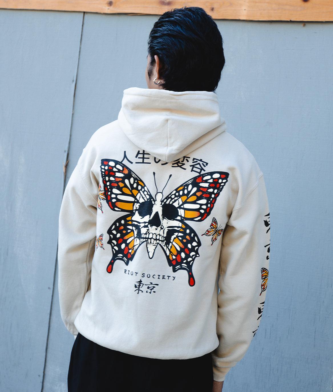 Butterfly Skull Mens Hoodie