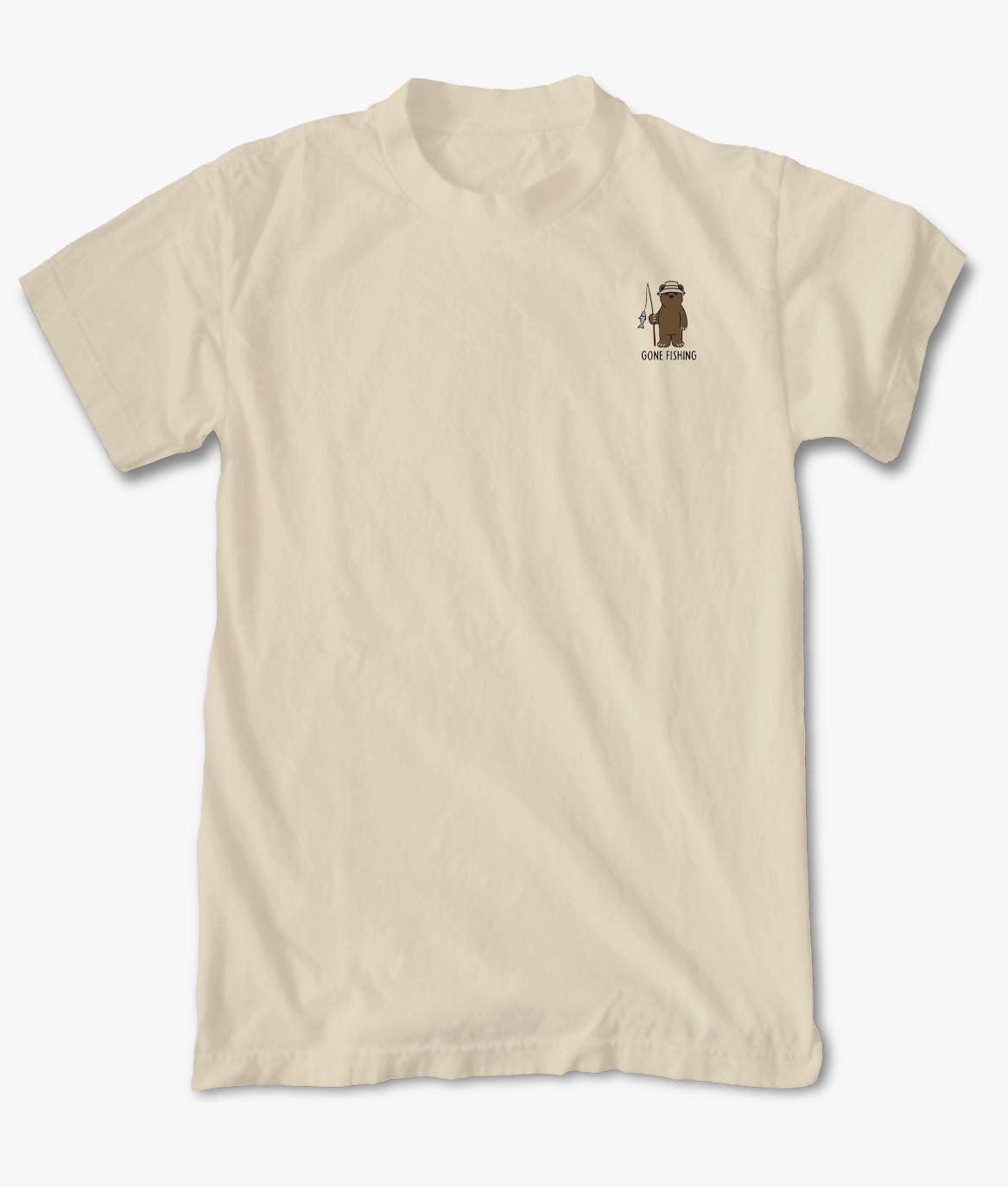 Gone Fishing Embroidered Mens T-Shirt - - Riot Society