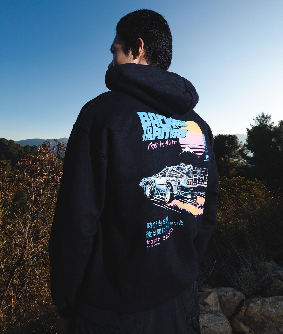 Back to The Future Kanji Mens Hoodie Black / L by Riot Society