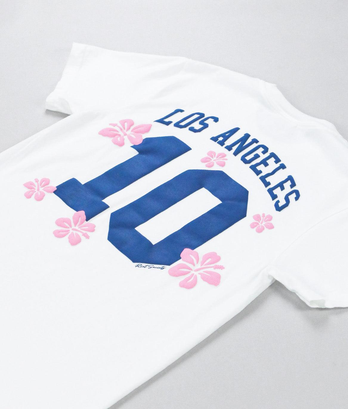Los Angeles Hibiscus Puff Boyfriend Tee - - Riot Society