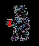 Tropical Palms Bear Mens T-Shirt - - Riot Society