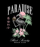 Skeleton Flamingo Paradise Beach Club Womens Tee - - Riot Society