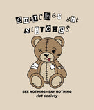 Snitches Get Stitches Teddy Womens Hoodie - - Riot Society