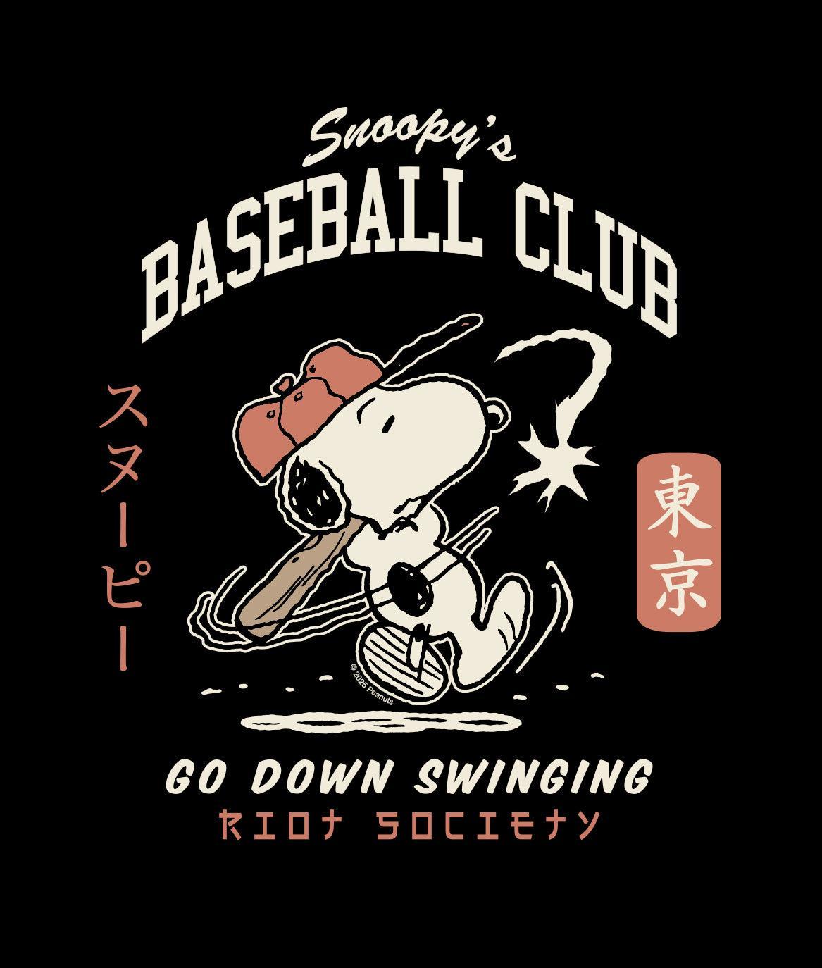 Peanuts Snoopy's Baseball Club Mens Hoodie - - Riot Society