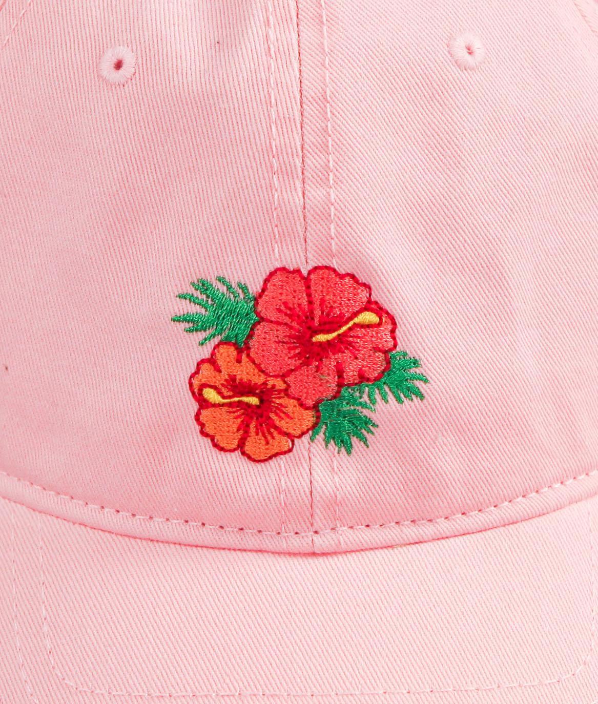 Hibiscus Embroidered Dad Hat - - Riot Society