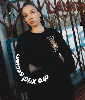 Dro x Riot Society Snitches Get Stitches Womens Long Sleeve Tee - S - Riot Society