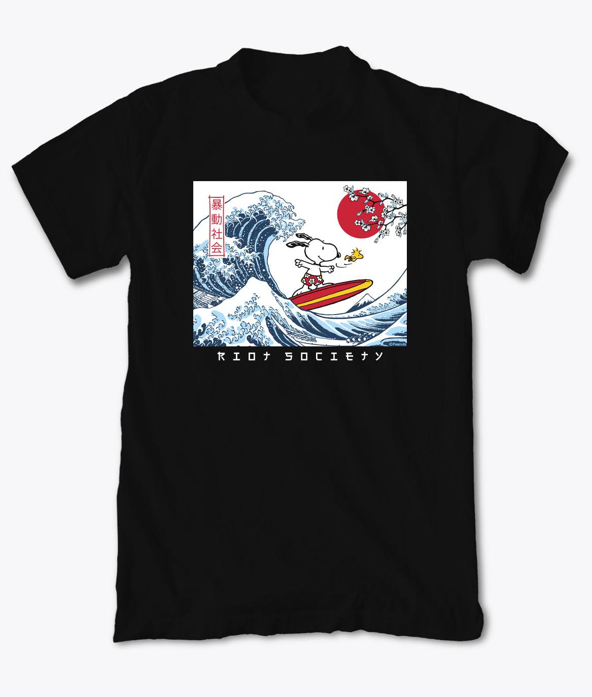 Peanuts Snoopy & Woodstock Great Wave Boys Tee | Riot Society Clothing
