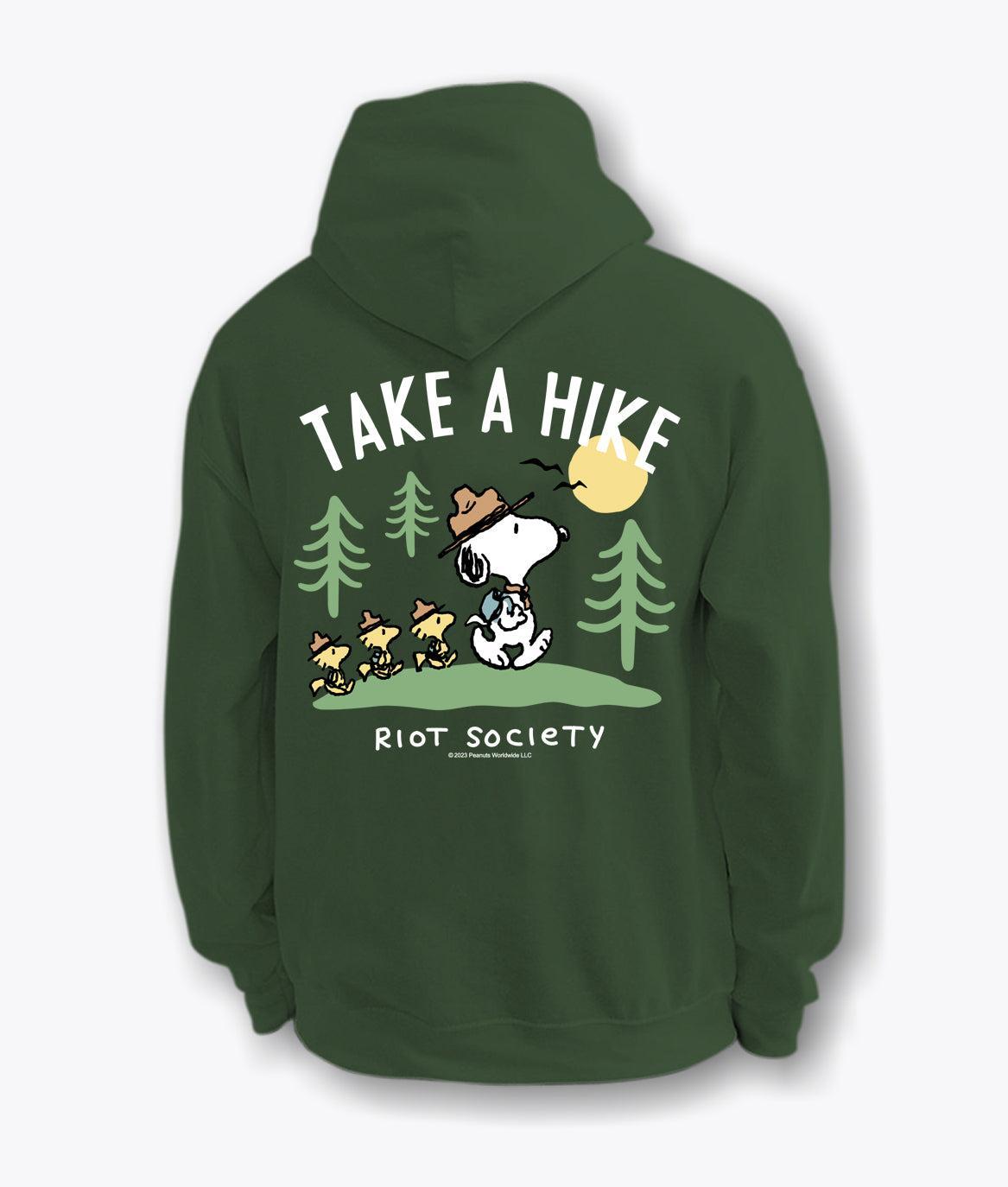 Peanuts Snoopy Take a Hike Mens Hoodie - Forest Green – Riot