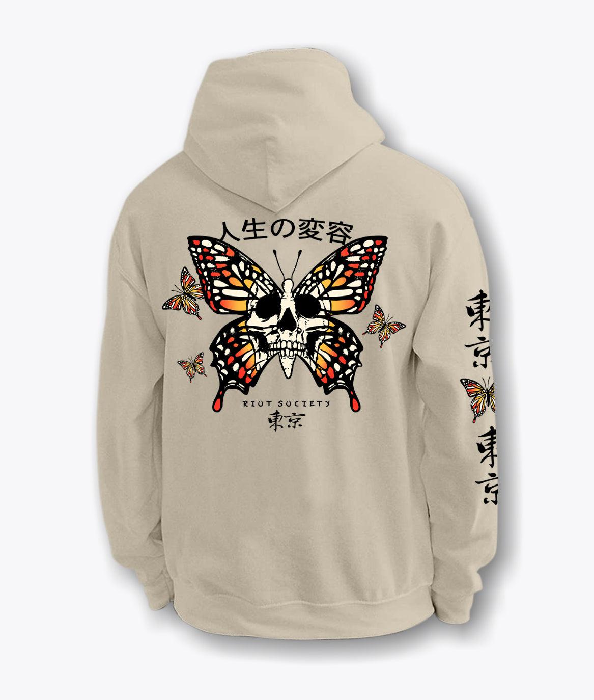 Butterfly skull hoodie sale