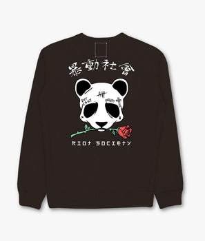 Panda Rose Skull Tattoo Mens Crewneck Sweatshirt - S - Riot Society