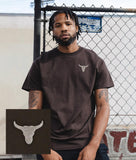 Bull Skull Embroidered Mens T-Shirt - S - Riot Society