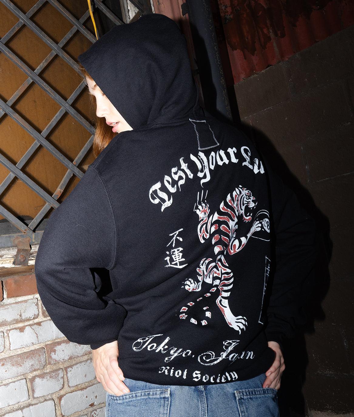 Japan Test Your Luck Tiger Womens Hoodie - Black – Riot Society