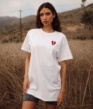 Broken Heart Tears Embroidered Womens Tee - S - Riot Society