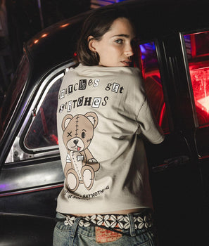 Snitches Get Stitches Teddy Womens Tee - - Riot Society