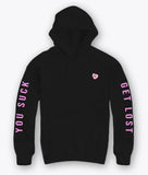 Luv Sux Candy Heart Embroidered Womens Hoodie Sale - - Riot Society