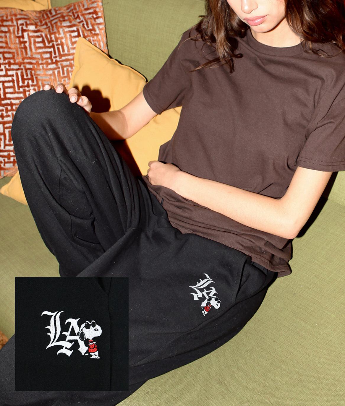 Peanuts Snoopy LA Chill Embroidered Unisex Joggers - - Riot Society