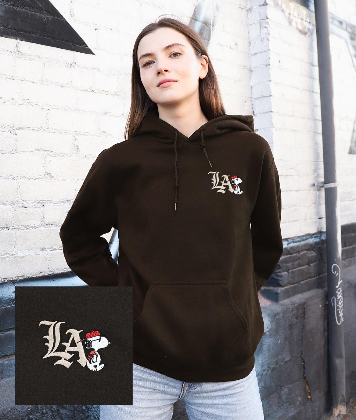 Peanuts Snoopy LA Urban Embroidered Womens Hoodie - - Riot Society