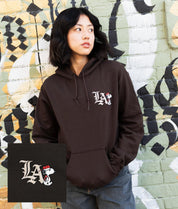 Peanuts Snoopy LA Urban Embroidered Womens Hoodie - Dark Chocolate - - Riot Society