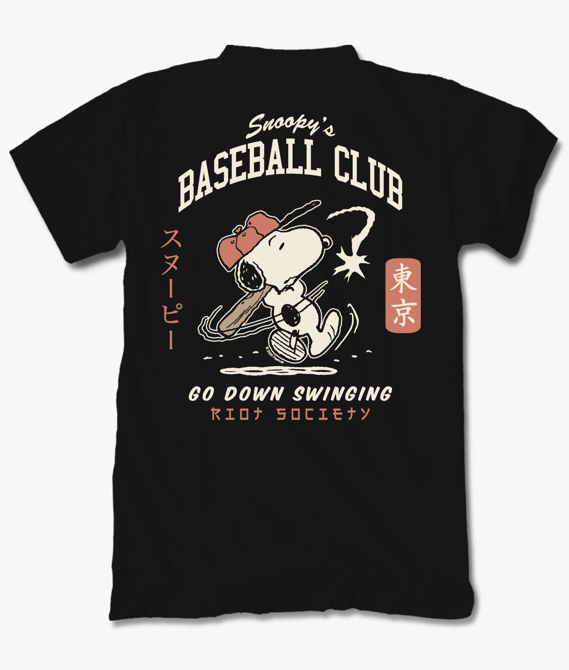 Peanuts Snoopy's Baseball Club Mens T-Shirt - - Riot Society