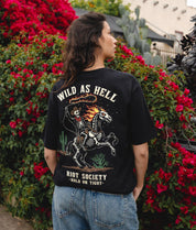 Wild As Hell Cowboy Skeleton Womens Tee - - Riot Society