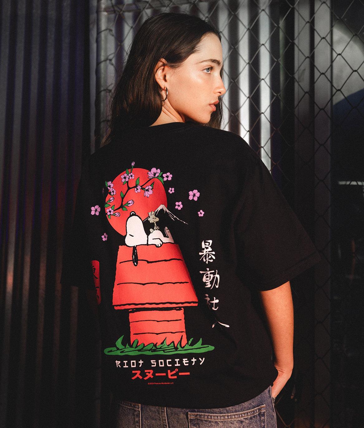 Peanuts Snoopy Doghouse Japan Womens Tee - - Riot Society