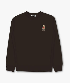 Cowboy Teddy Bear Embroidered Mens Crewneck Sweatshirt - - Riot Society