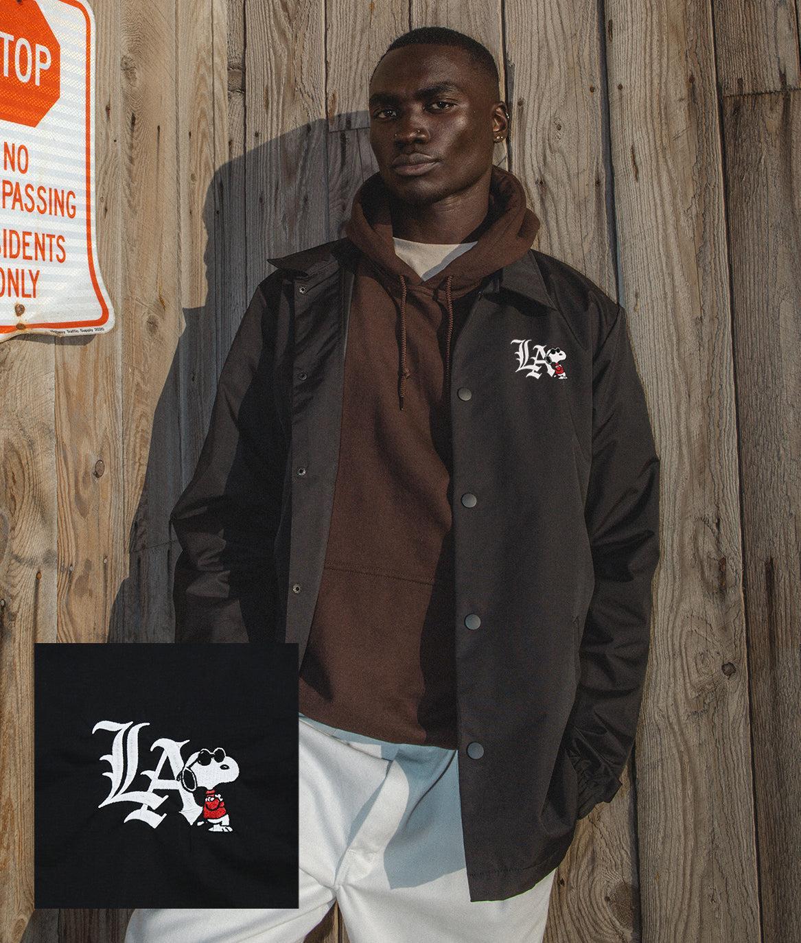 Peanuts Snoopy LA Chill Embroidered Mens Coaches Jacket - - Riot Society
