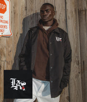 Peanuts Snoopy LA Chill Embroidered Mens Coaches Jacket - - Riot Society