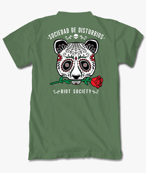 Day of the Dead Panda Rose Womens Tee - - Riot Society