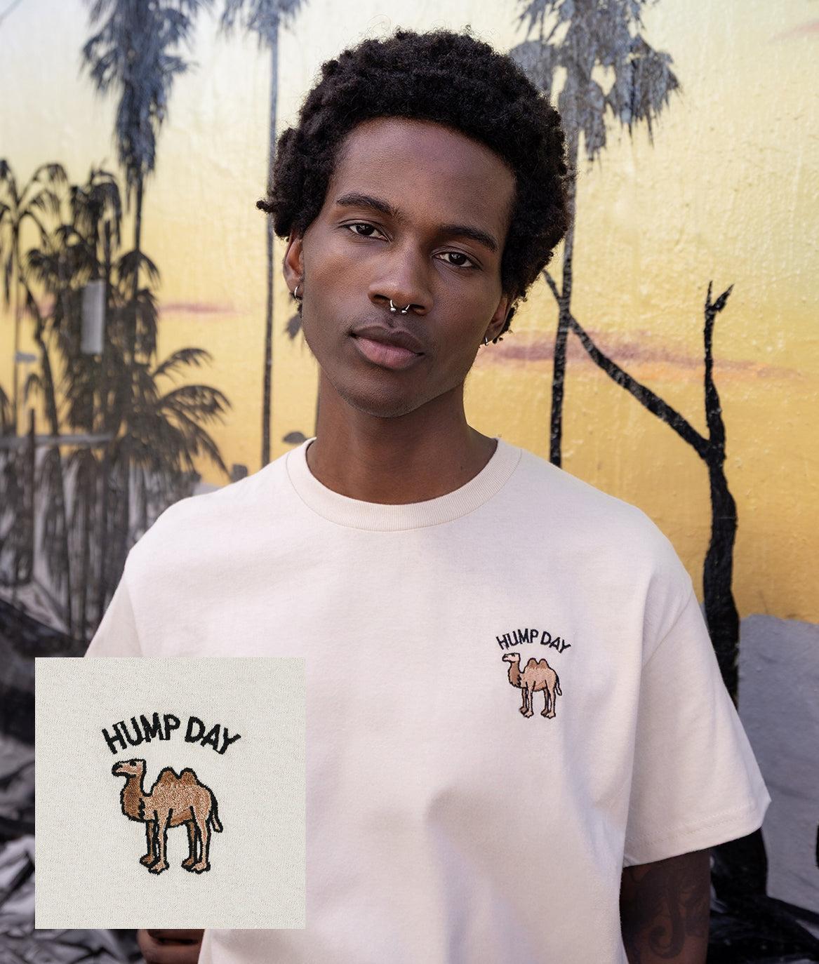 Hump Day Camel Embroidered Mens T-Shirt - - Riot Society