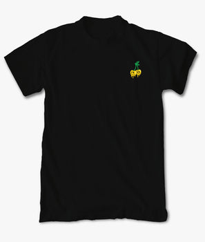 Happy Face Cherry Drip Embroidered Mens T-Shirt - - Riot Society