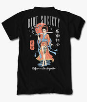 Geisha Samurai Katana Mens T-Shirt - - Riot Society