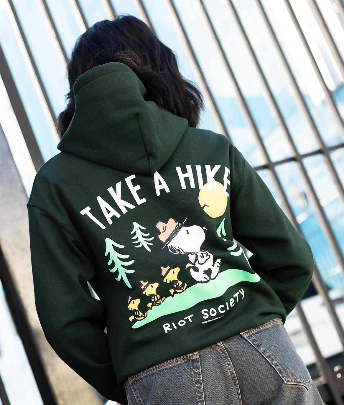 Peanuts Snoopy Take a Hike Womens Hoodie - Forest Green – Riot