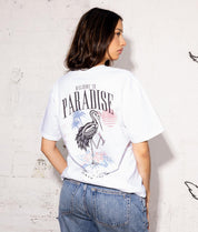 Skeleton Crane Welcome to Paradise Beach Club Womens Tee - - Riot Society