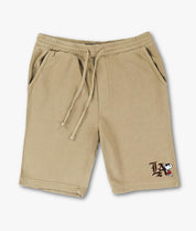Peanuts Snoopy LA Chill Embroidered Mens Fleece Shorts - Pigment Sandstone - - Riot Society