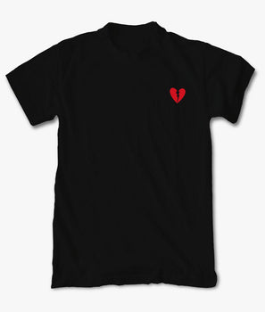 Broken Heart Embroidered Mens T-Shirt - - Riot Society