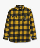 Skeleton Peace Embroidered Unisex Premium Yarn-Dyed Long Sleeve Flannel Shirt - - Riot Society