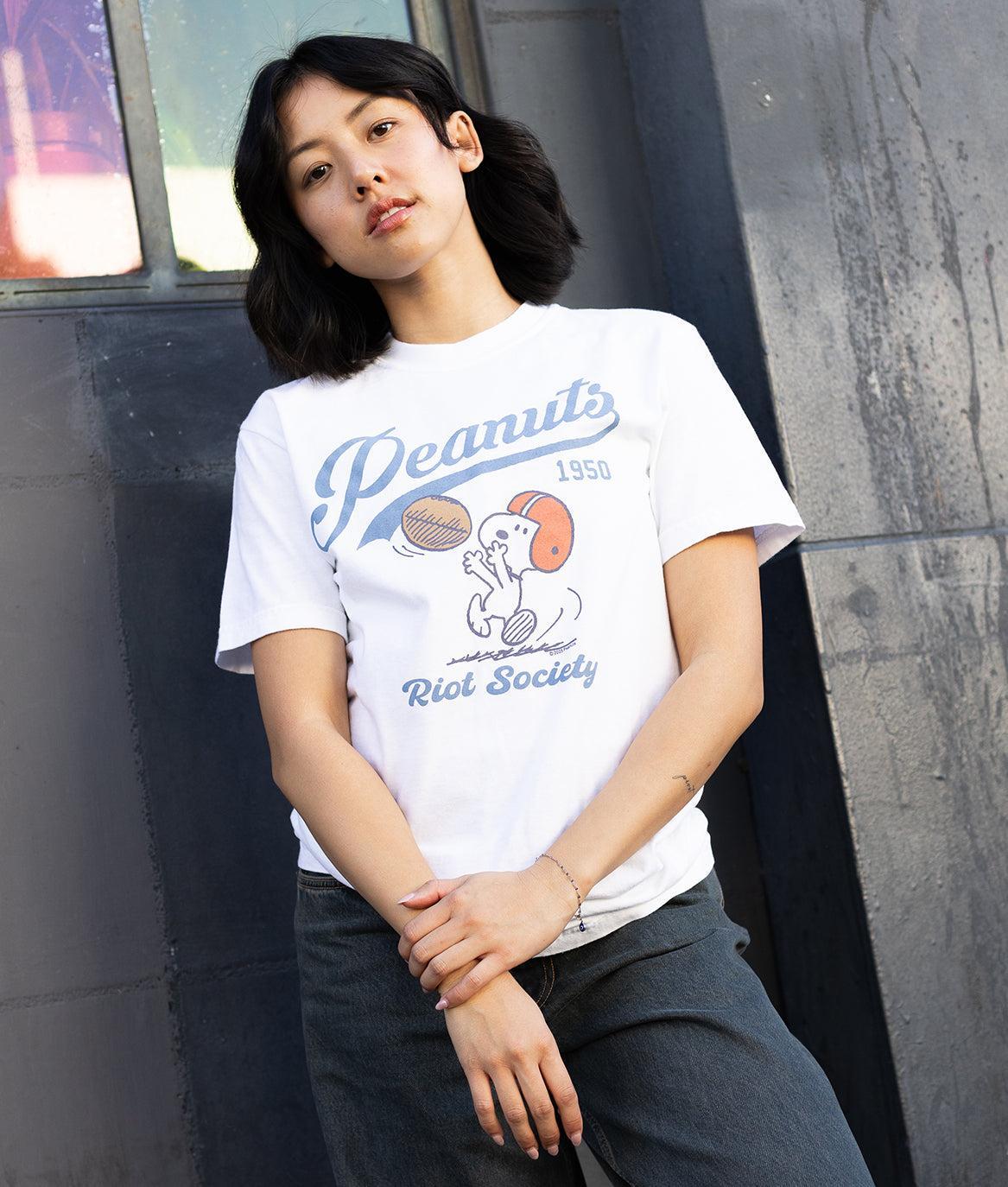 Peanuts Snoopy Football Boyfriend Tee - - Riot Society