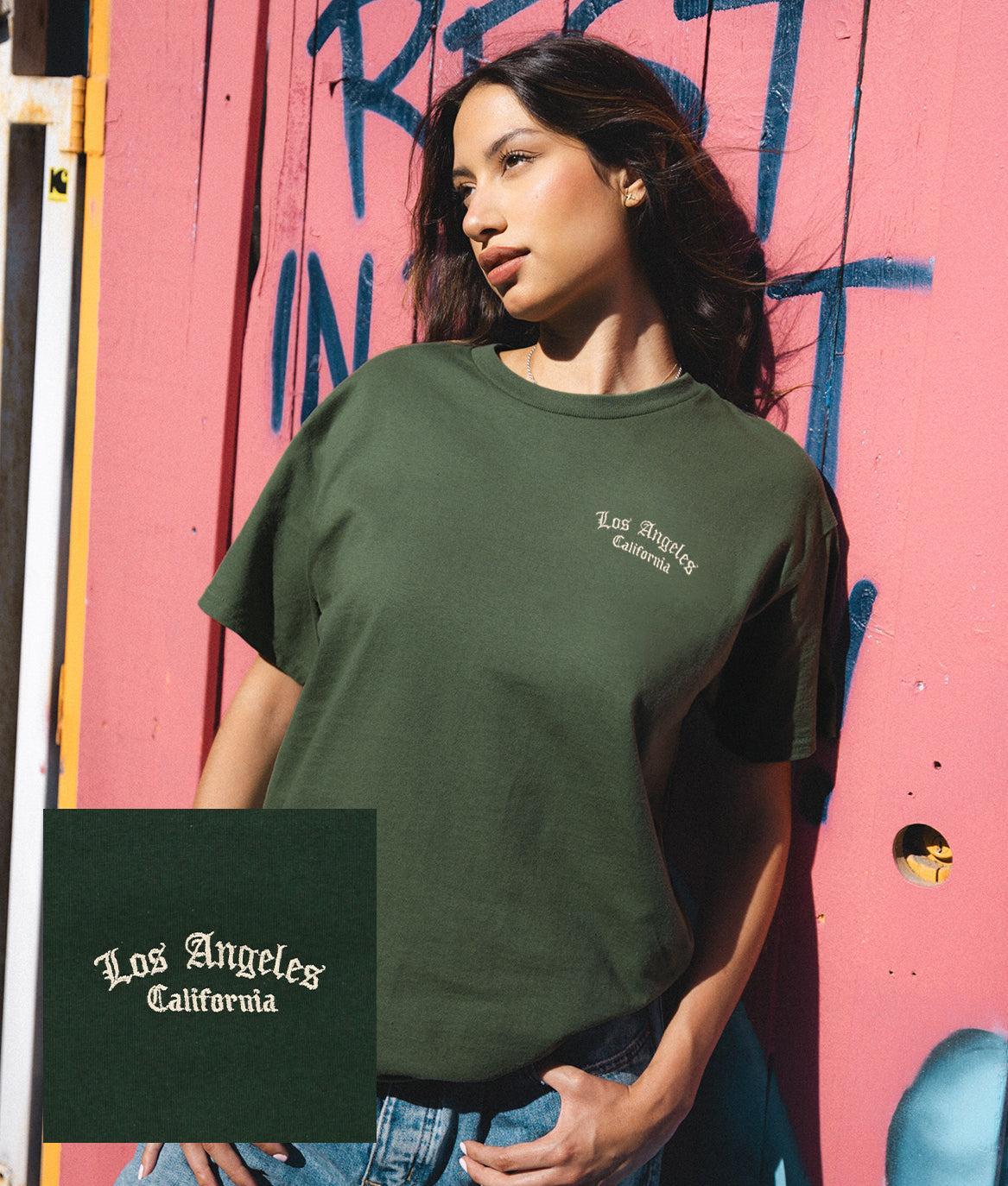 Los Angeles Embroidered Womens Tee - - Riot Society