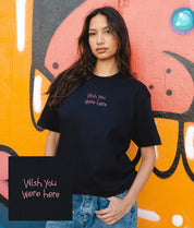 Wish You Were Here Embroidered Womens Tee - - Riot Society
