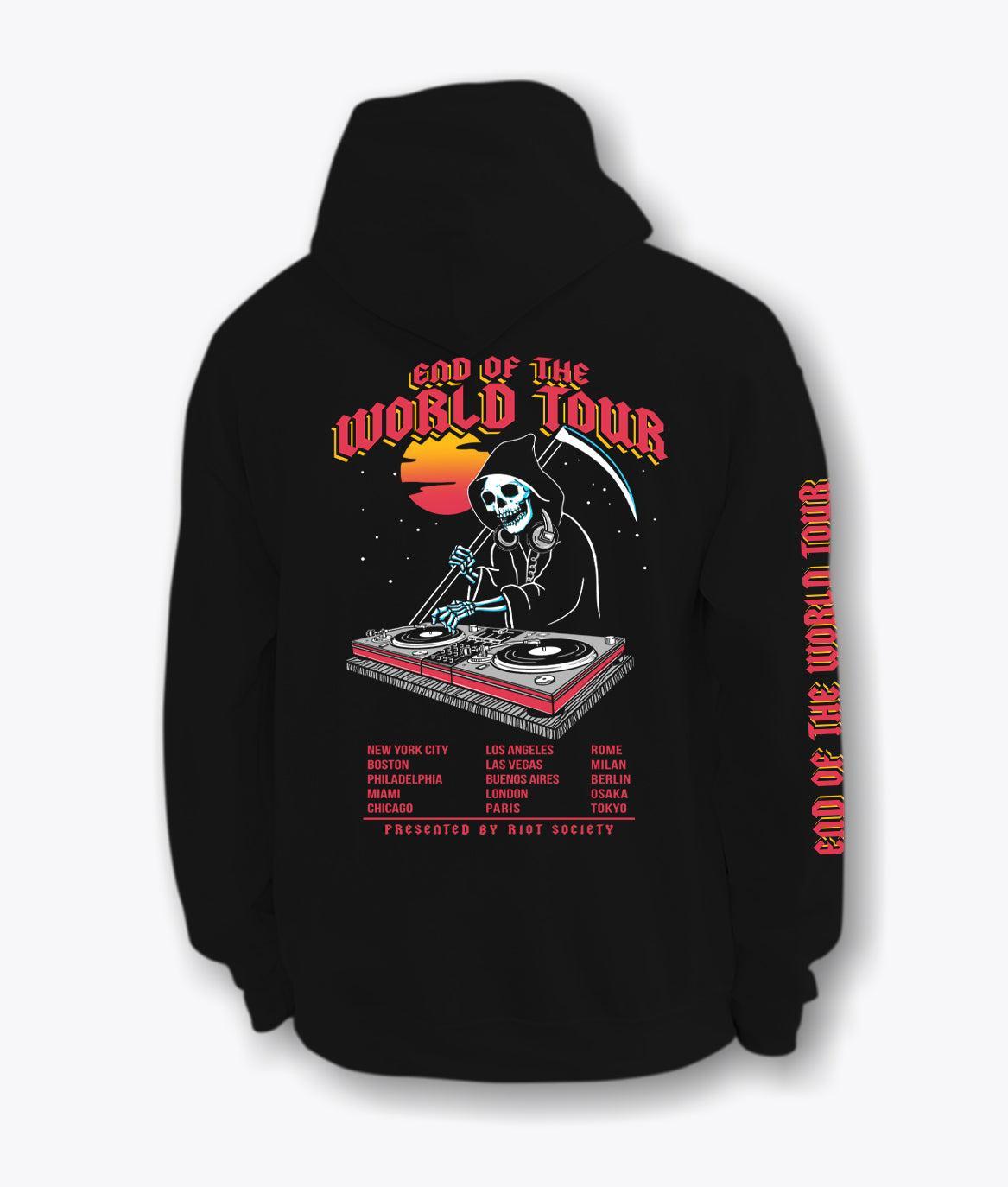 Reaper DJ End of the World Tour Mens Hoodie - - Riot Society