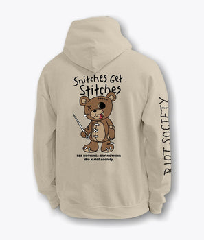 Dro x Riot Society Snitches Get Stitches Womens Hoodie - - Riot Society