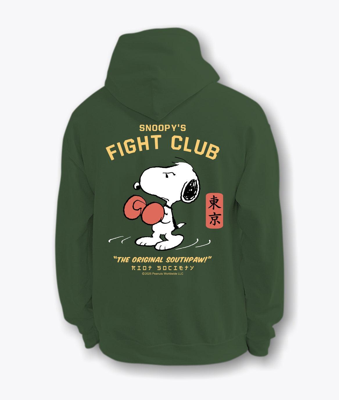 Peanuts Snoopy's Fight Club Mens Hoodie - Forest Green - - Riot Society