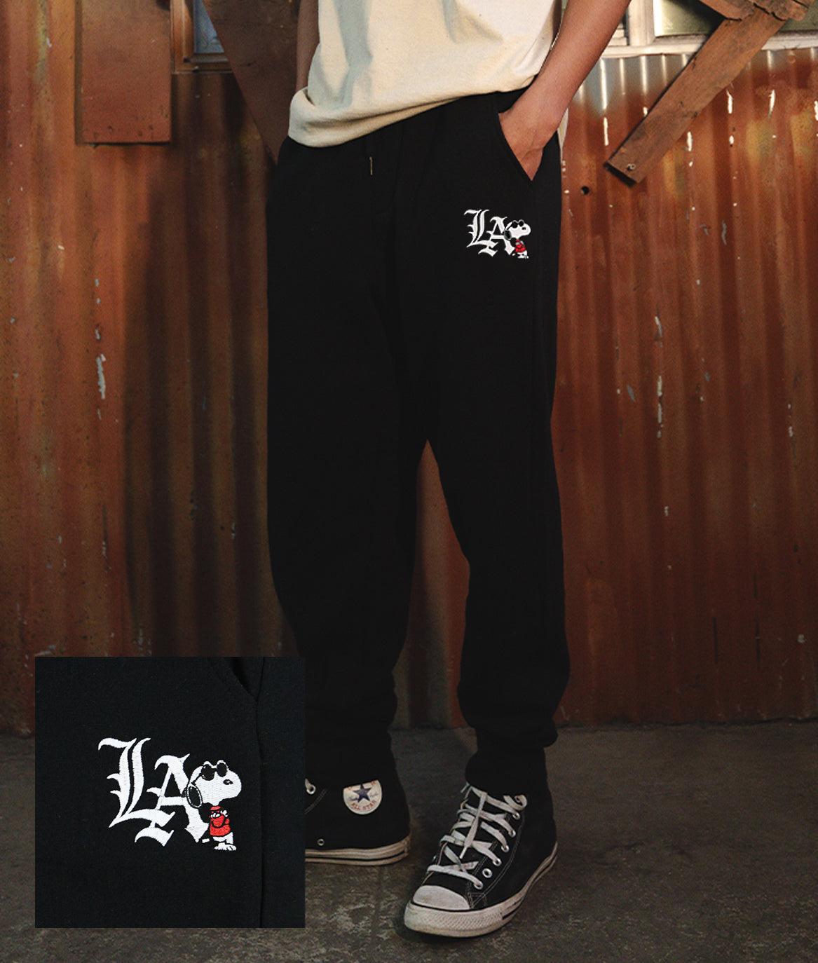 Peanuts Snoopy LA Chill Embroidered Mens Joggers - - Riot Society